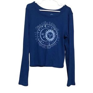 Wonder Nation Blue Celestial Graphic Long Sleeve Shirt‎ M 7/8